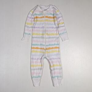 Hanna Andersson Pajamas Girls Sz 18-24m Pastel Rainbow Stripe